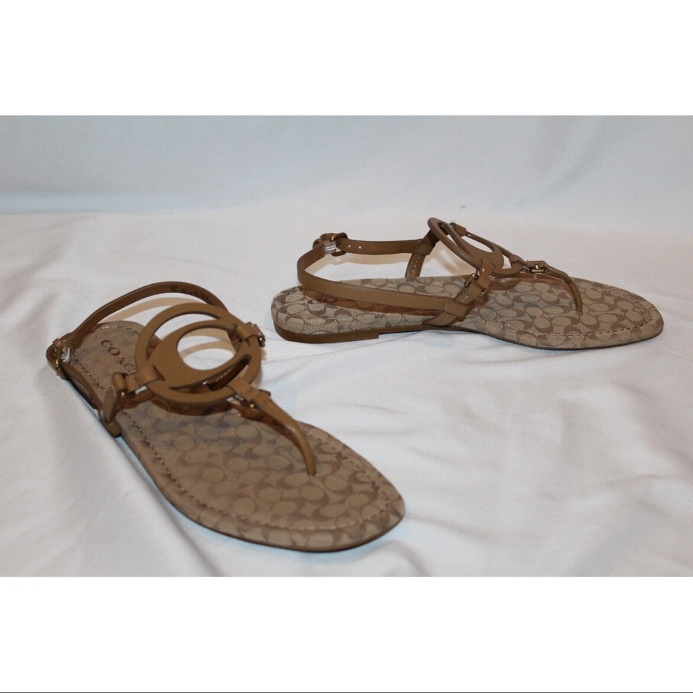 Coach Authentic Brown Logo Sandals for Women - Picture 3 of 7
